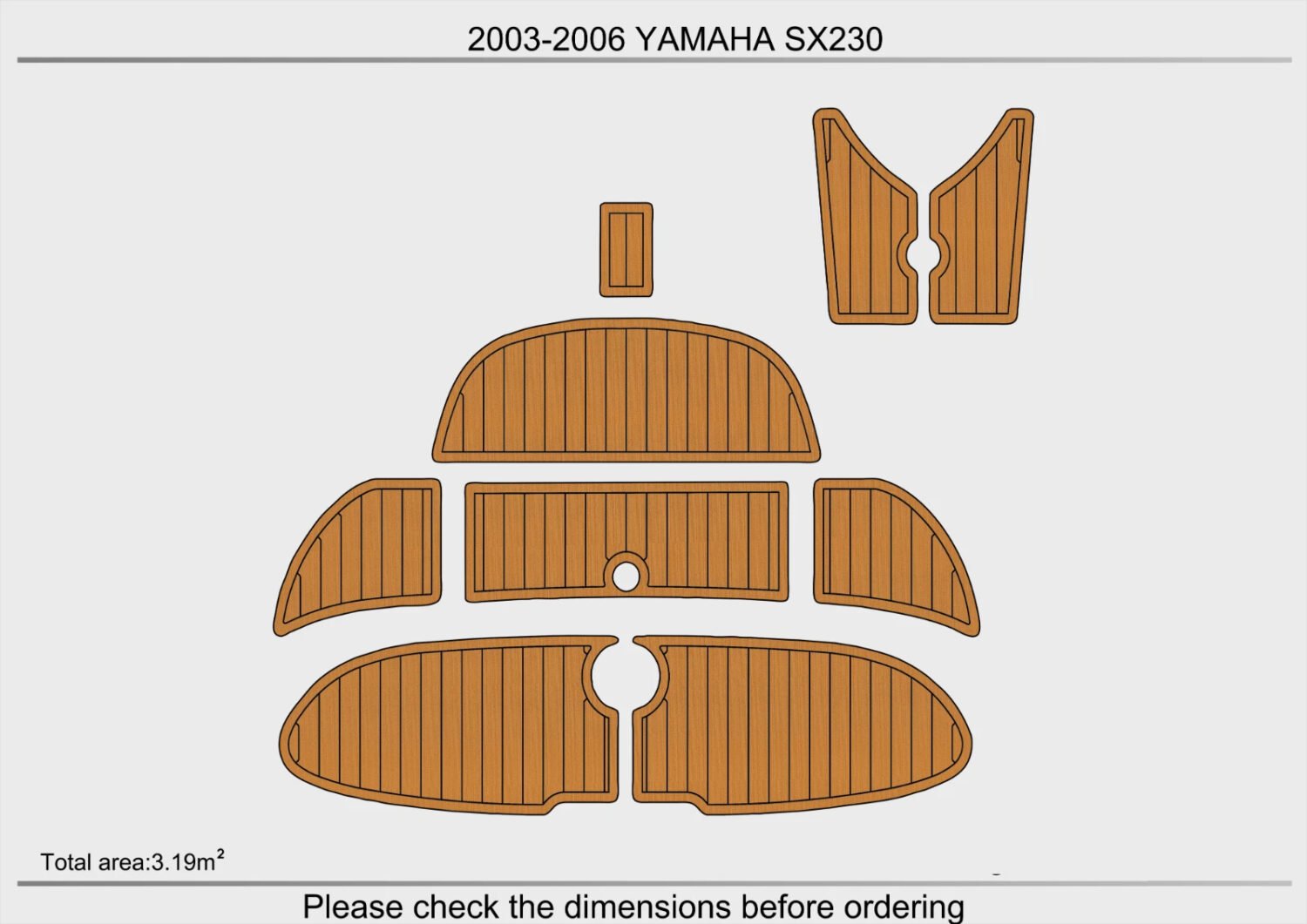 1 Kit EVA Foam Marine Boat Flooring 2003-2006 YAMAHA Sx230
