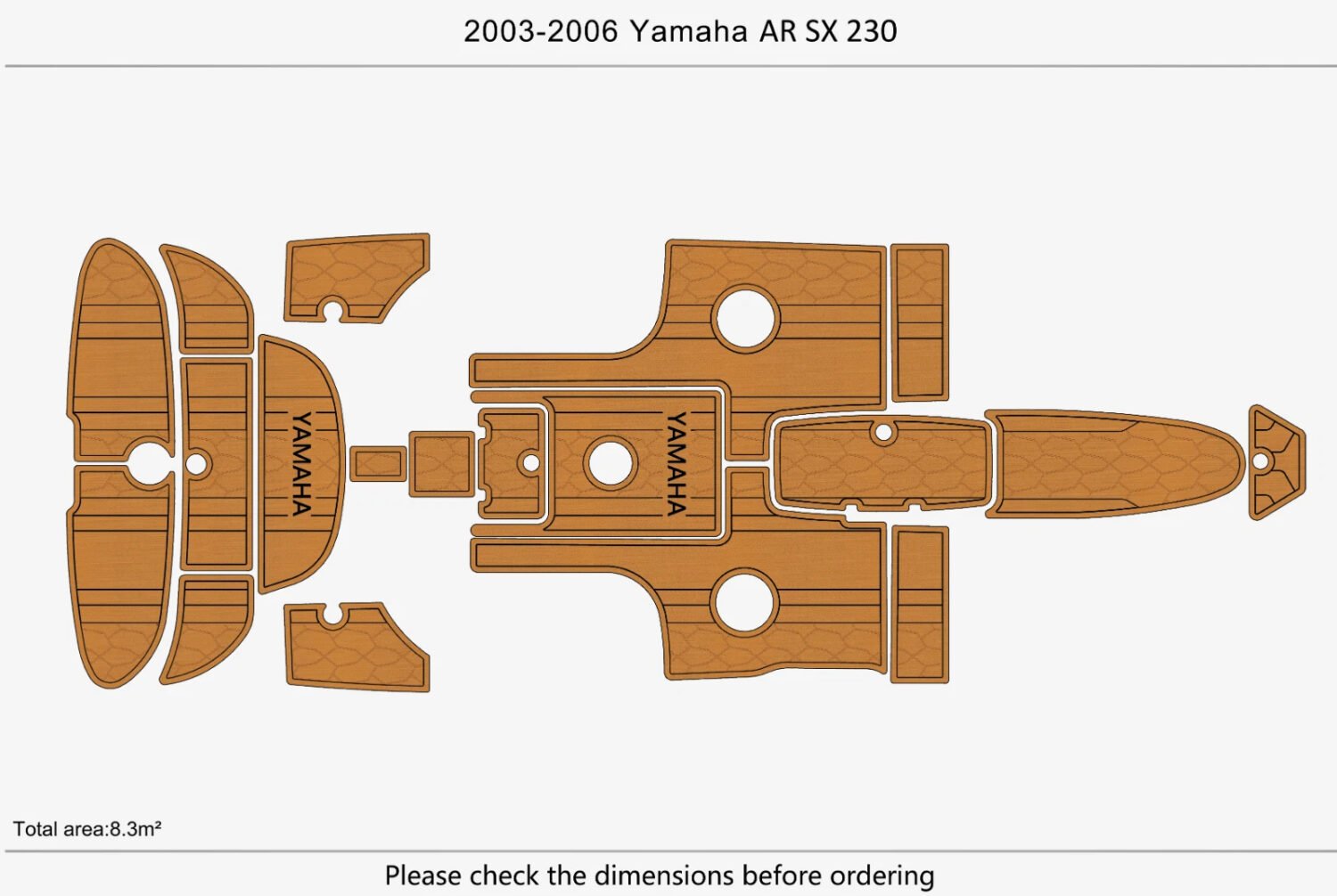 2003-2006 Yamaha AR SX 230 Cockpit Swim platform 6mm EVA foam faux floor (6) 1 Kit EVA Foam Marine Boat Flooring 6mm 2003-2006 YAMAHA Ar Sx 230