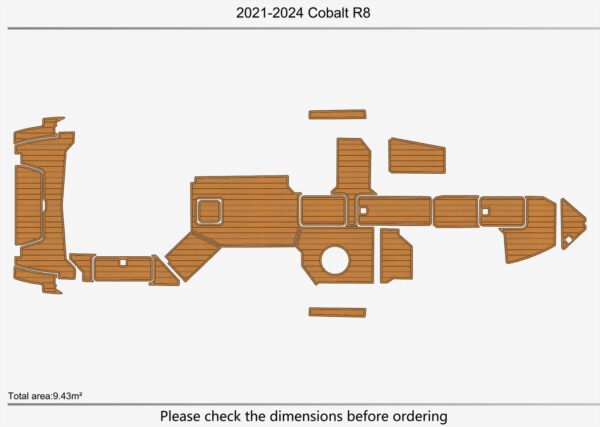 1 Kit EVA foam faux mat floor 6mm 2021-2024 Cobalt R8 Cockpit Swim platform (8) 1 Kit EVA foam faux mat boat floor 6mm 2021-2024 Cobalt R8 Cockpit