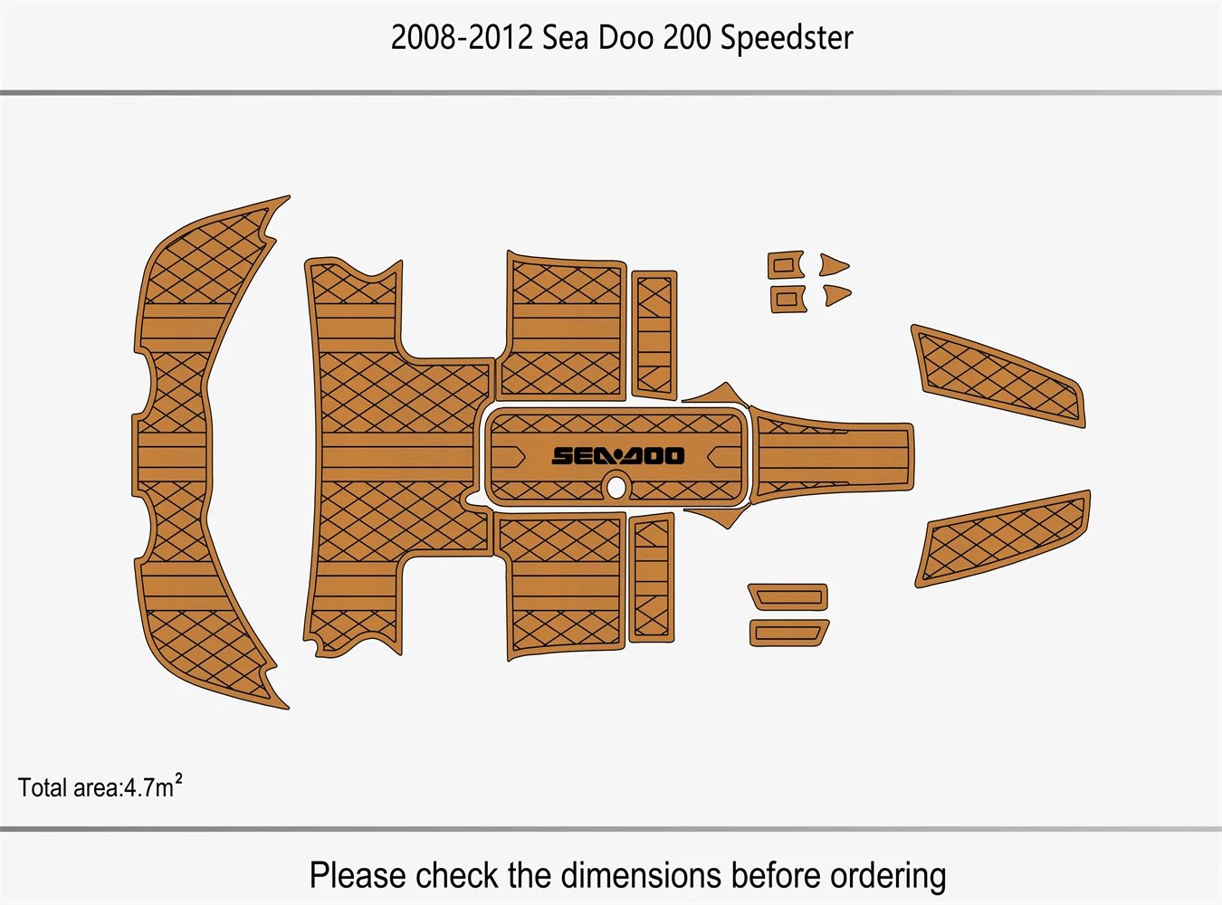 1 Kit EVA Foam Marine Boat Flooring 6mm 2008-2012 Sea Doo 200