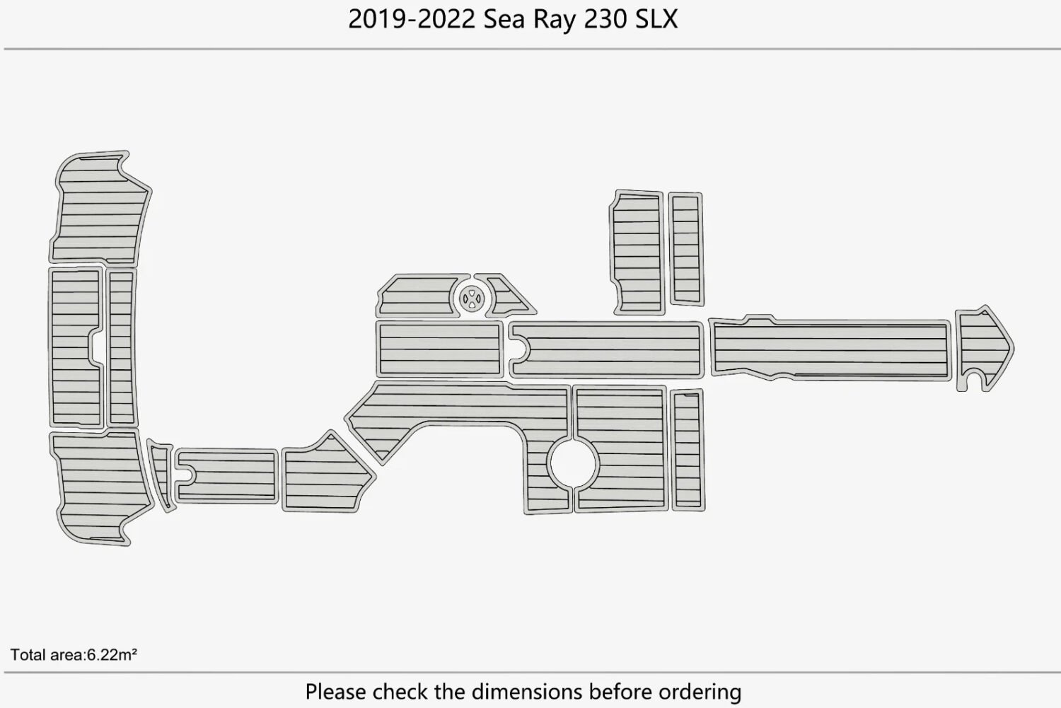 1 Kit Marine Boat Flooring EVA Foam 2019-2022 Sea Ray 230 SLX