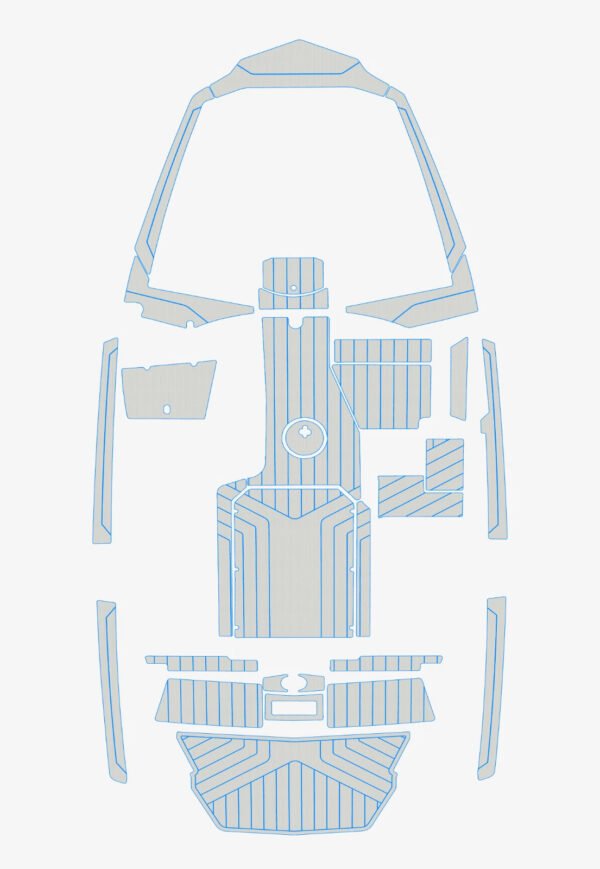 2022-2024 Malibu 21 LX Cockpit Swim platform bow 1_4_6mm EVA Foam faux floor (12) Marine EVA Foam Decking Flooring Kit 2022-2024 Malibu 21 LX Swim platform