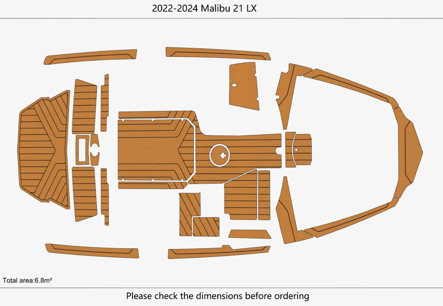 2022-2024 Malibu 21 LX Cockpit Swim platform bow 1_4_6mm EVA Foam faux floor (3) Marine EVA Foam Decking Flooring Kit 2022-2024 Malibu 21 LX Swim platform