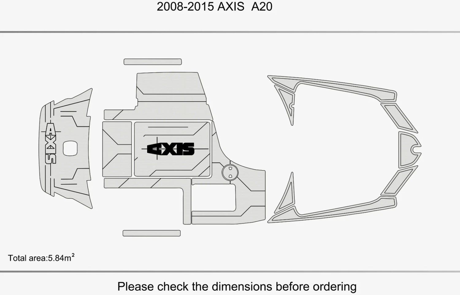 1 Kit EVA Foam Boat flooring Marine teak deck 2008-2015 Axis A20