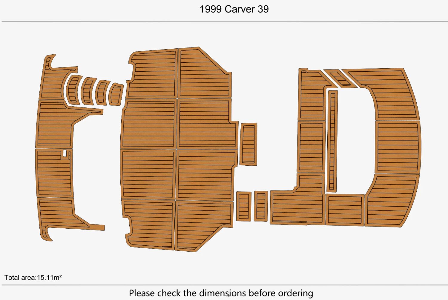 EVA Foam marine flooring faux teak 1999 Carver 39 (2) 1 Kit EVA Foam marine flooring faux teak 1999 Carver 39