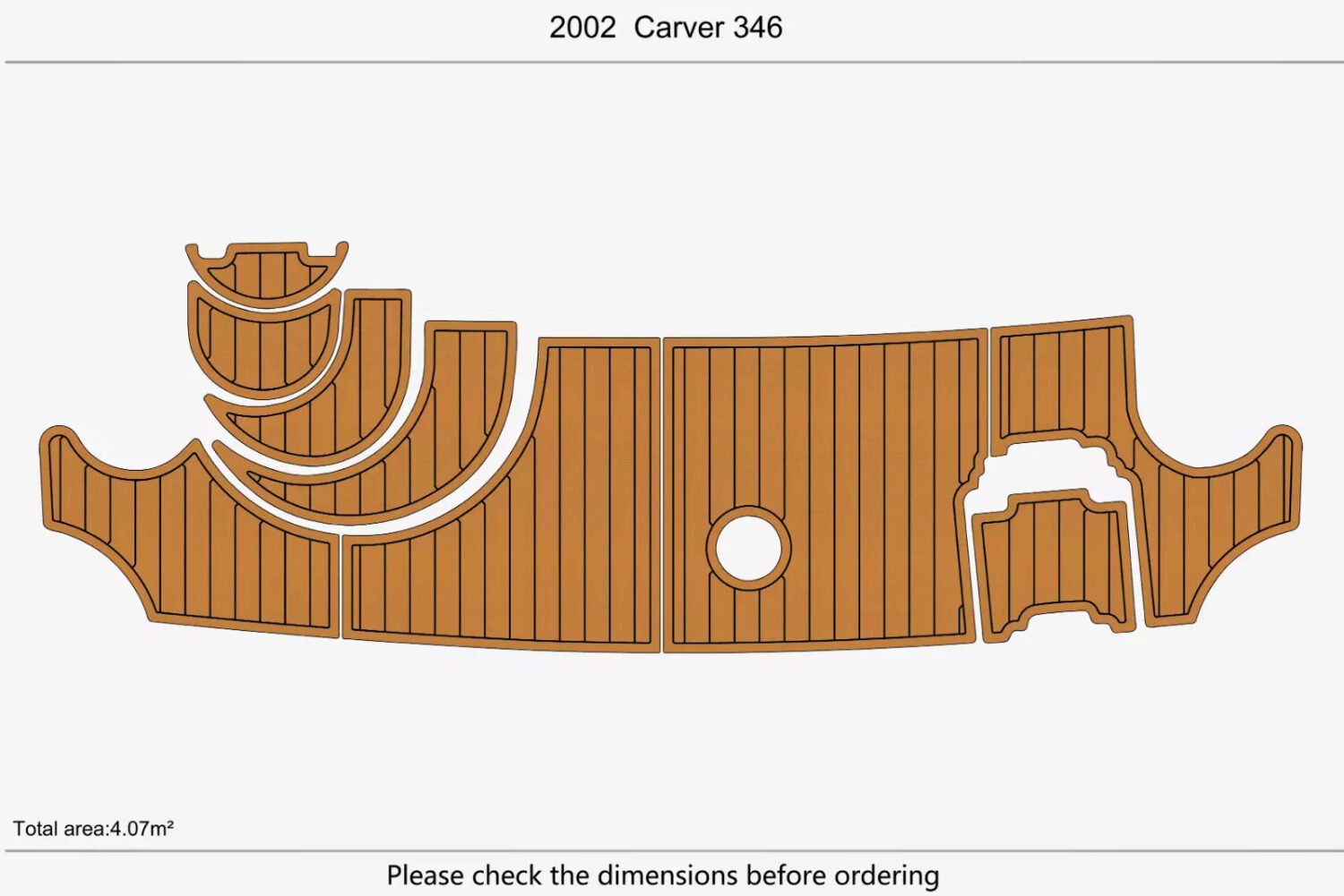 1 Kit EVA Foam marine flooring faux teak 2002 Carver 346