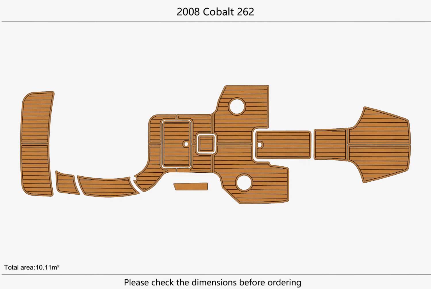 1 Kit EVA Foam marine flooring faux teak 2008 Cobalt 262 Cockpit