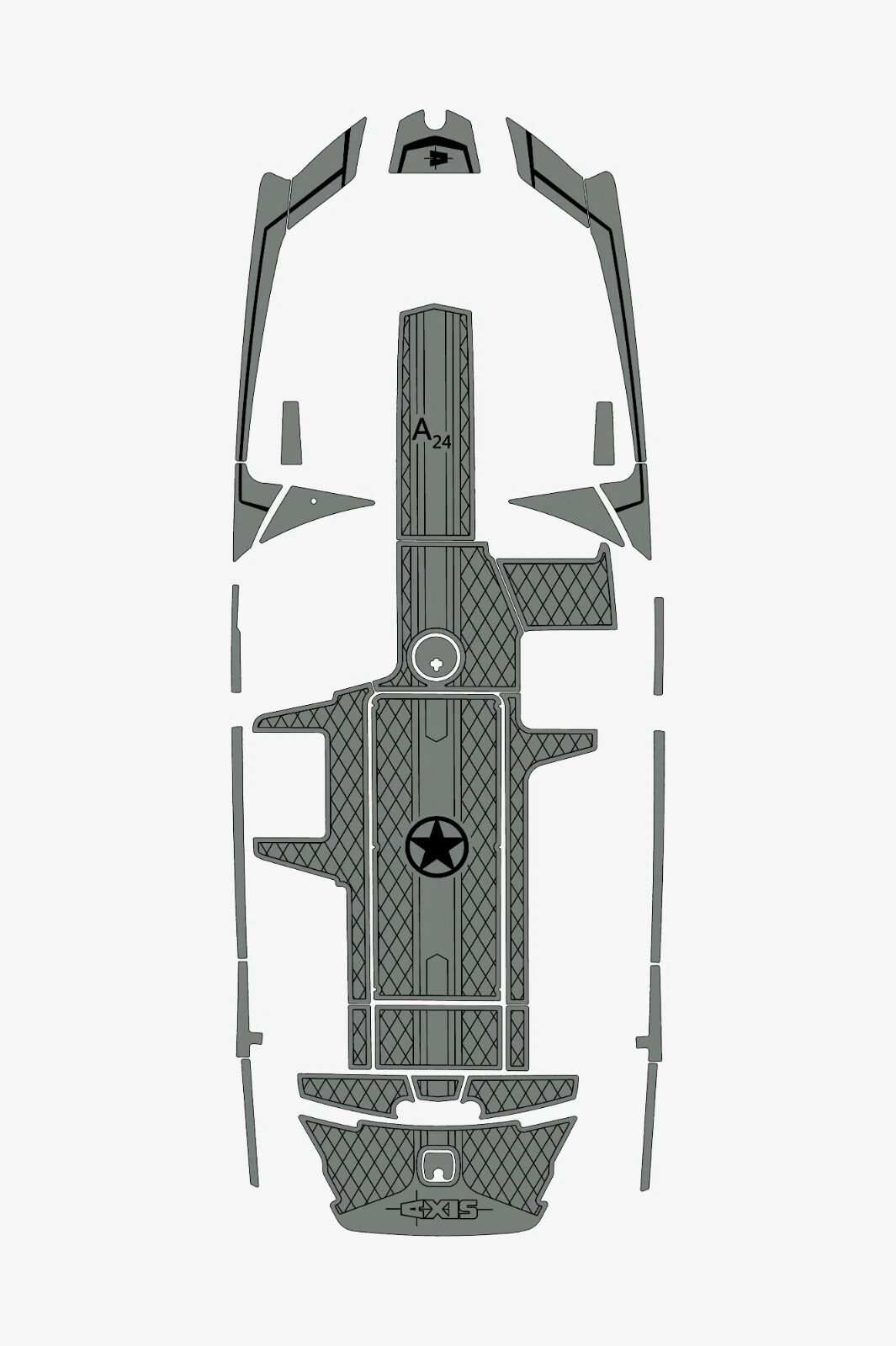1 Kit EVA foam Marine floor Faux Teak 6mm 2013-2017 Axis A24