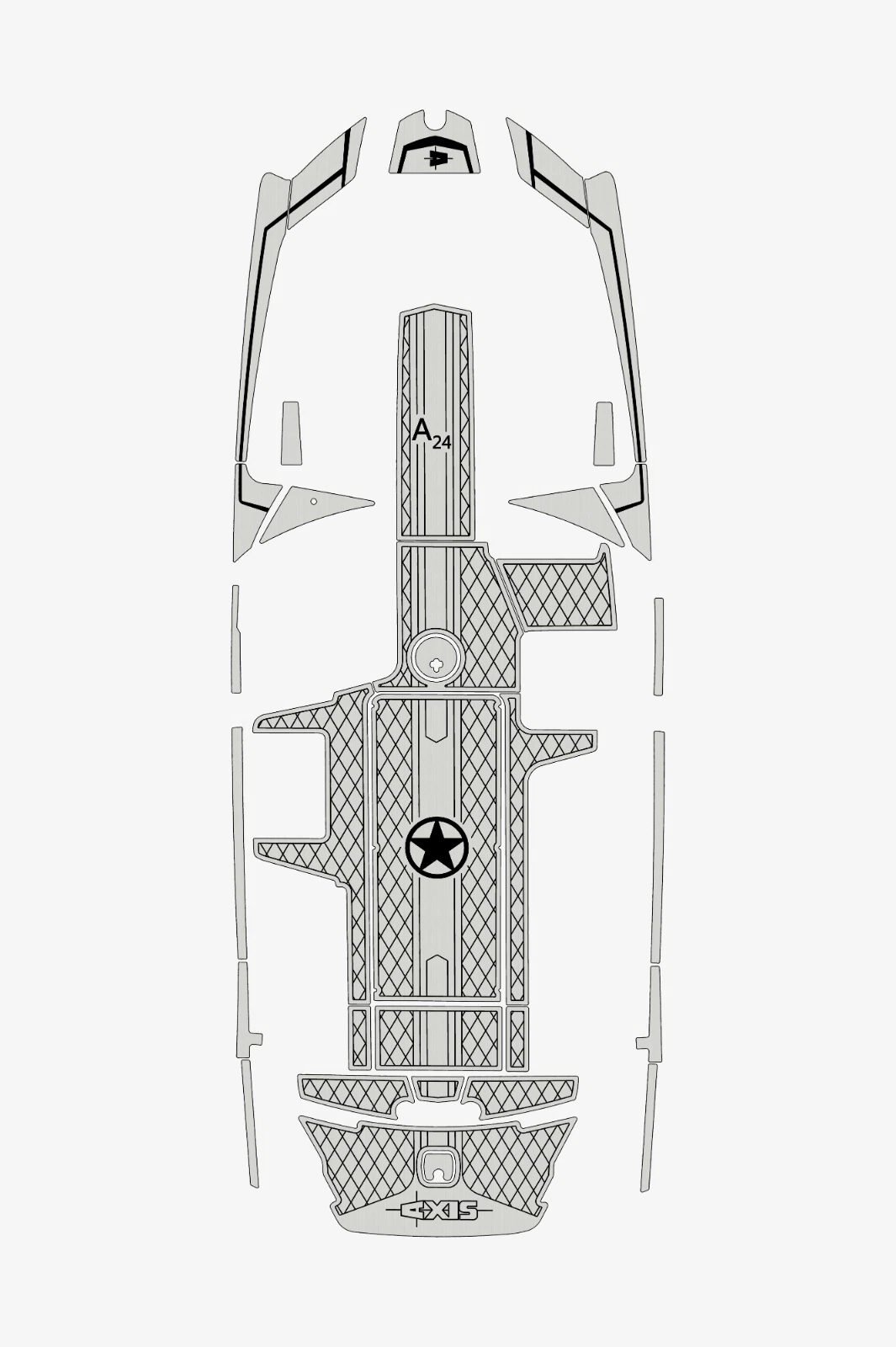 1 Kit EVA foam Marine floor Faux Teak 6mm 2013-2017 Axis A24