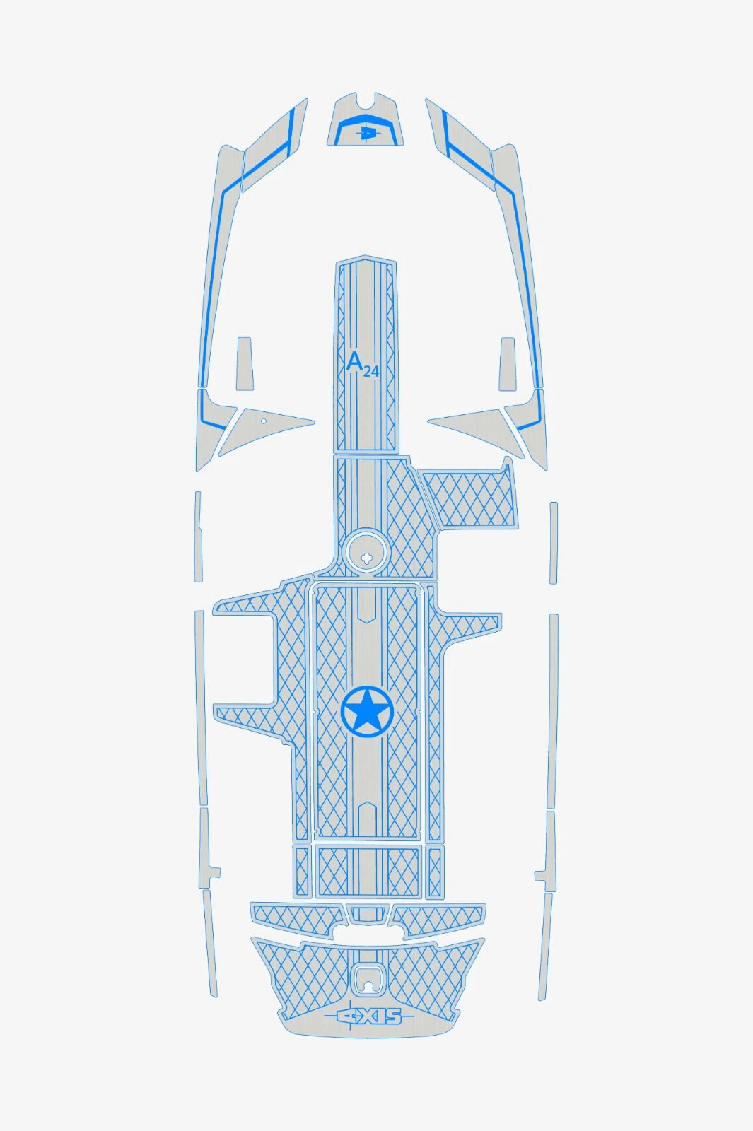 1 Kit EVA foam Marine floor Faux Teak 6mm 2013-2017 Axis A24