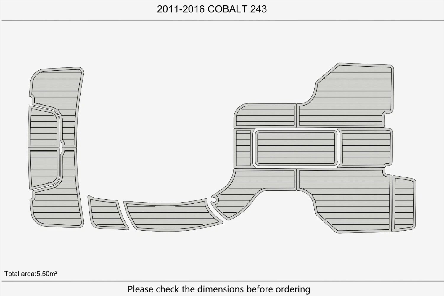 1 Kit EVA foam boat floor anti-slip mat 6mm 2011-2016 Cobalt 243