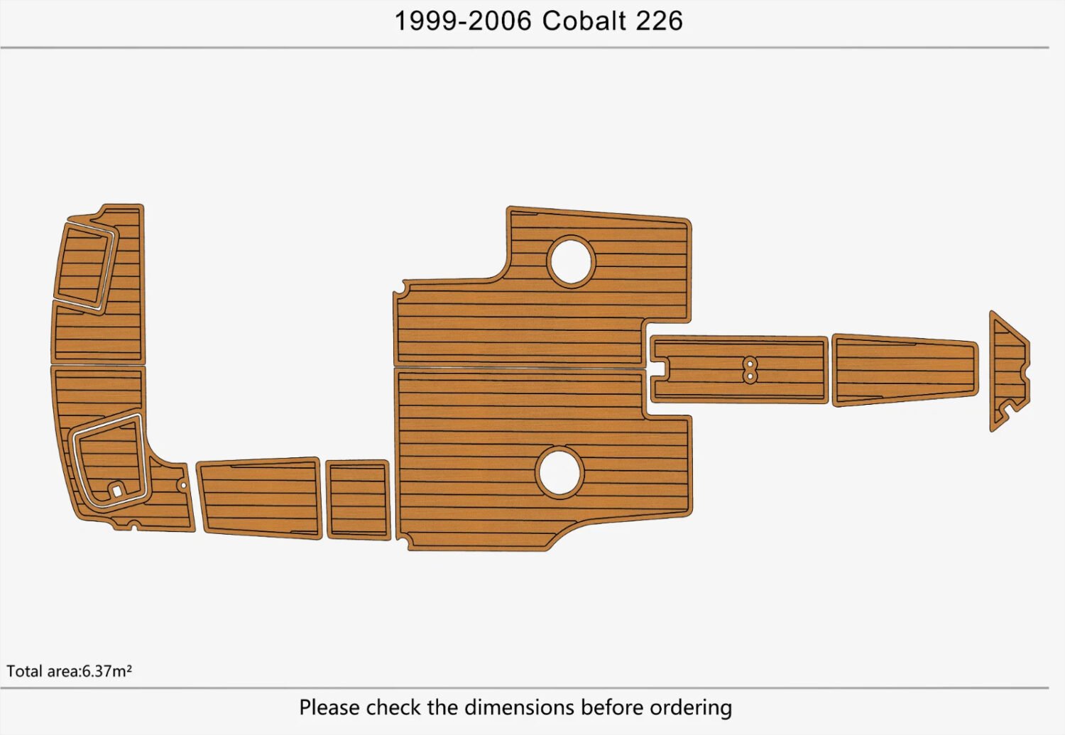 EVA foam boat floor faux teak 1999-2006 Cobalt 226 (2) 1 Kit EVA foam boat floor faux teak 1999-2006 Cobalt 226