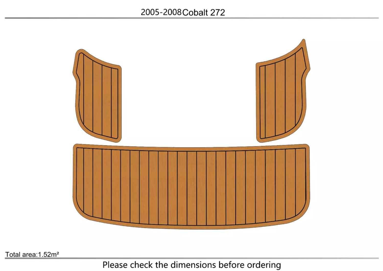 1 Kit EVA foam boat floor faux teak mat 2005-2008 Cobalt 272