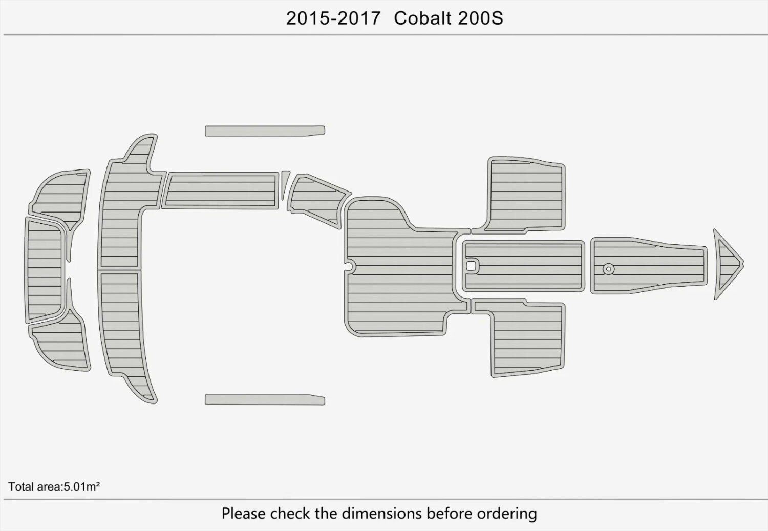 1 Kit EVA foam boat floor faux teak mat 2015-2017 Cobalt 200S