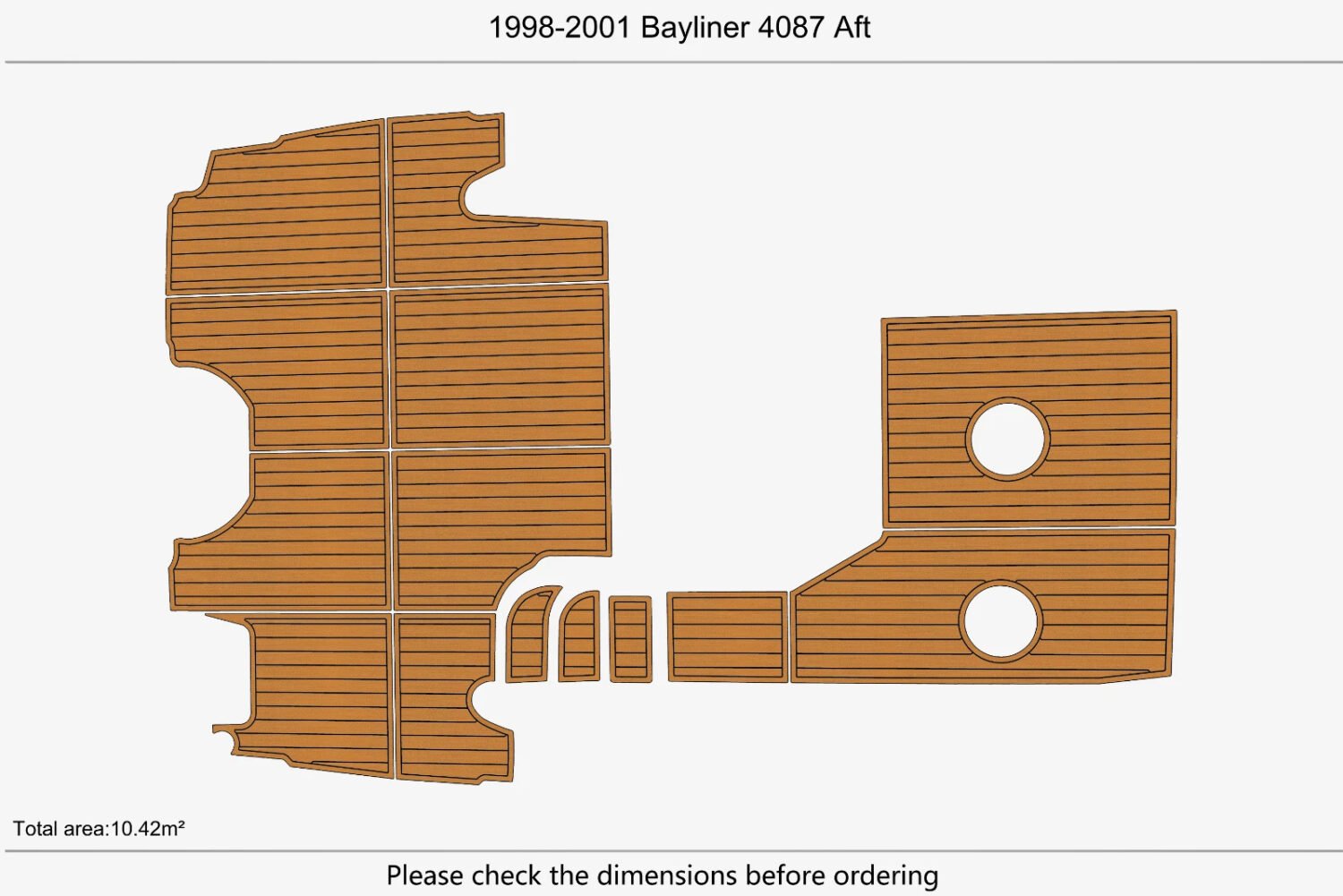 EVA foam boat flooring 1998-2001 Bayliner 4087 Aft (2) 1 Kit EVA foam boat flooring 1998-2001 Bayliner 4087 Aft