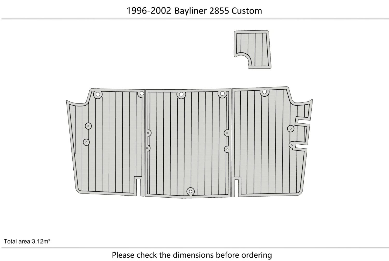 1 Kit EVA foam boat flooring 6mm 1996-2002 Bayliner 2855 Custom