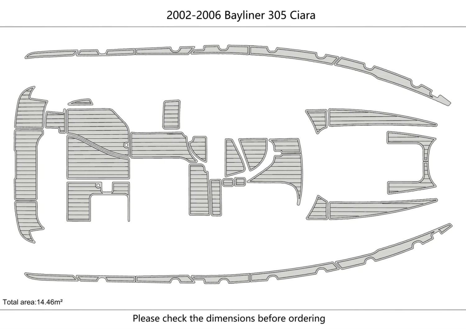 EVA foam boat flooring 6mm 2002-2006 Bayliner 305 Ciara (2) 1 Kit EVA foam boat flooring 6mm 2002-2006 Bayliner 305 Ciara