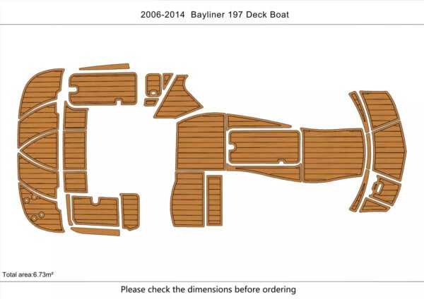 EVA foam boat flooring faux teak 6mm 2006-2014 Bayliner 197 (2) 1 Kit EVA foam boat flooring faux teak 6mm 2006-2014 Bayliner 197