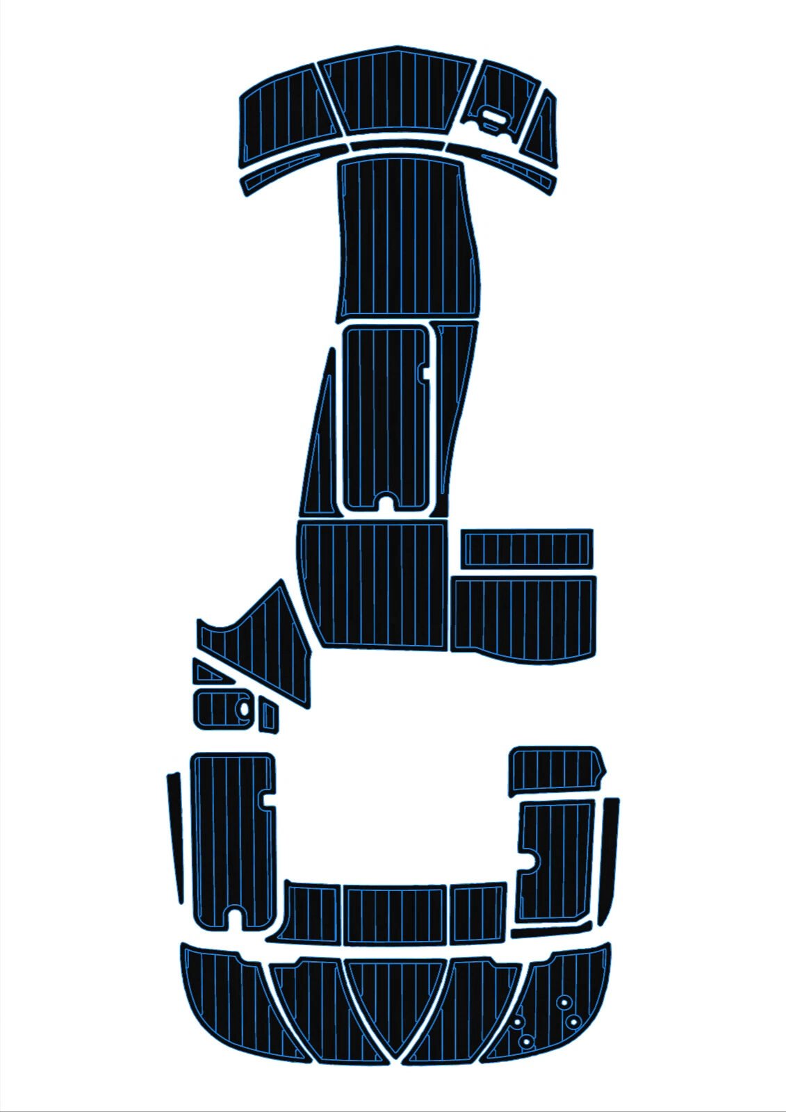 1 Kit EVA foam boat flooring faux teak 6mm 2006-2014 Bayliner 197