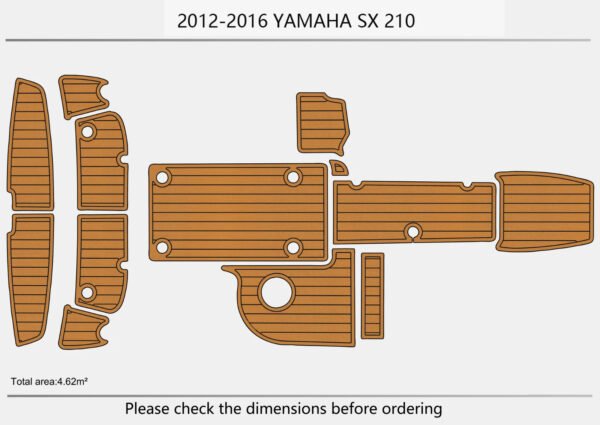 EVA foam faux mat floor 6mm 2012--2016 Yamaha SX 210 (1) 1 Kit EVA foam faux boat floor 6mm 2012-2016 Yamaha SX 210