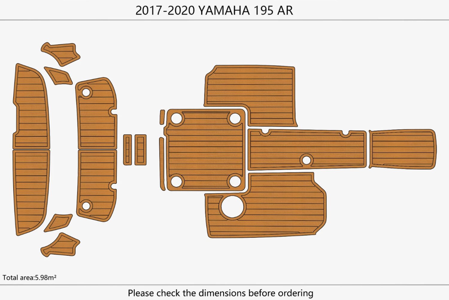 1 Kit EVA foam faux boat floor 6mm 2017-2020 YAMAHA AR 195