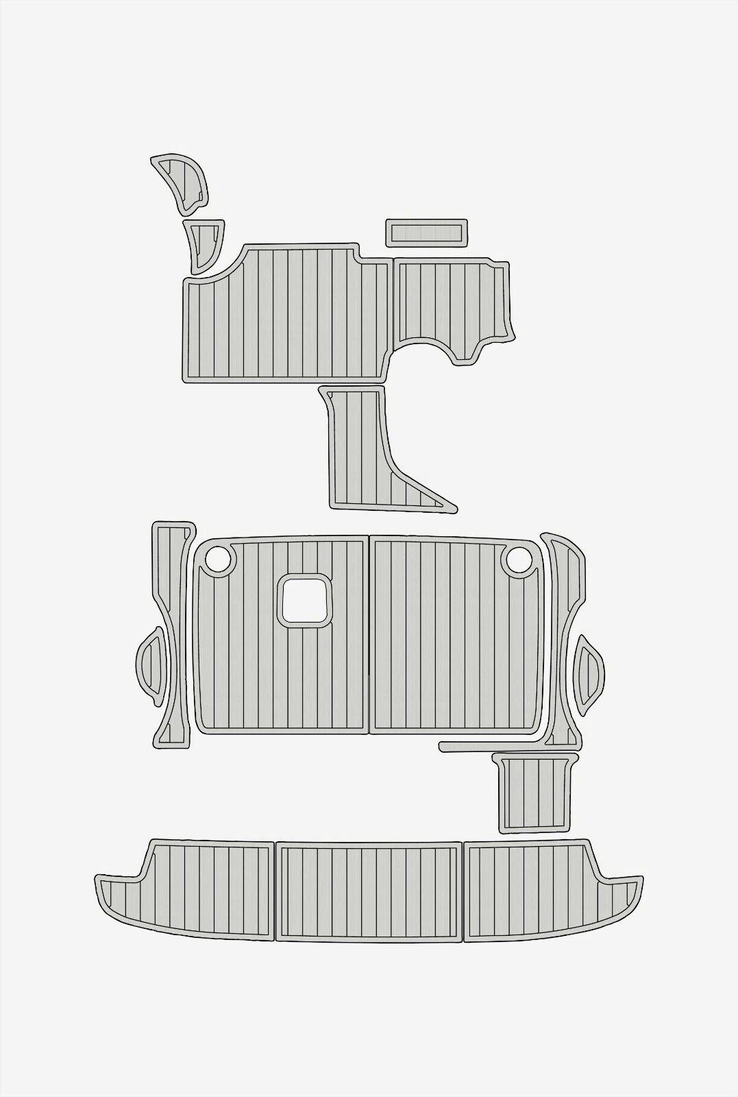 1 Kit EVA foam faux teak floor Anti-slip mat 2000-2001 Bayliner 2855