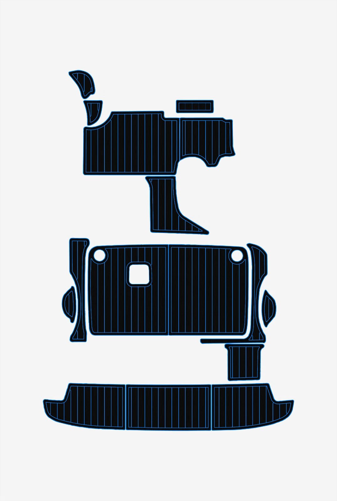 1 Kit EVA foam faux teak floor Anti-slip mat 2000-2001 Bayliner 2855