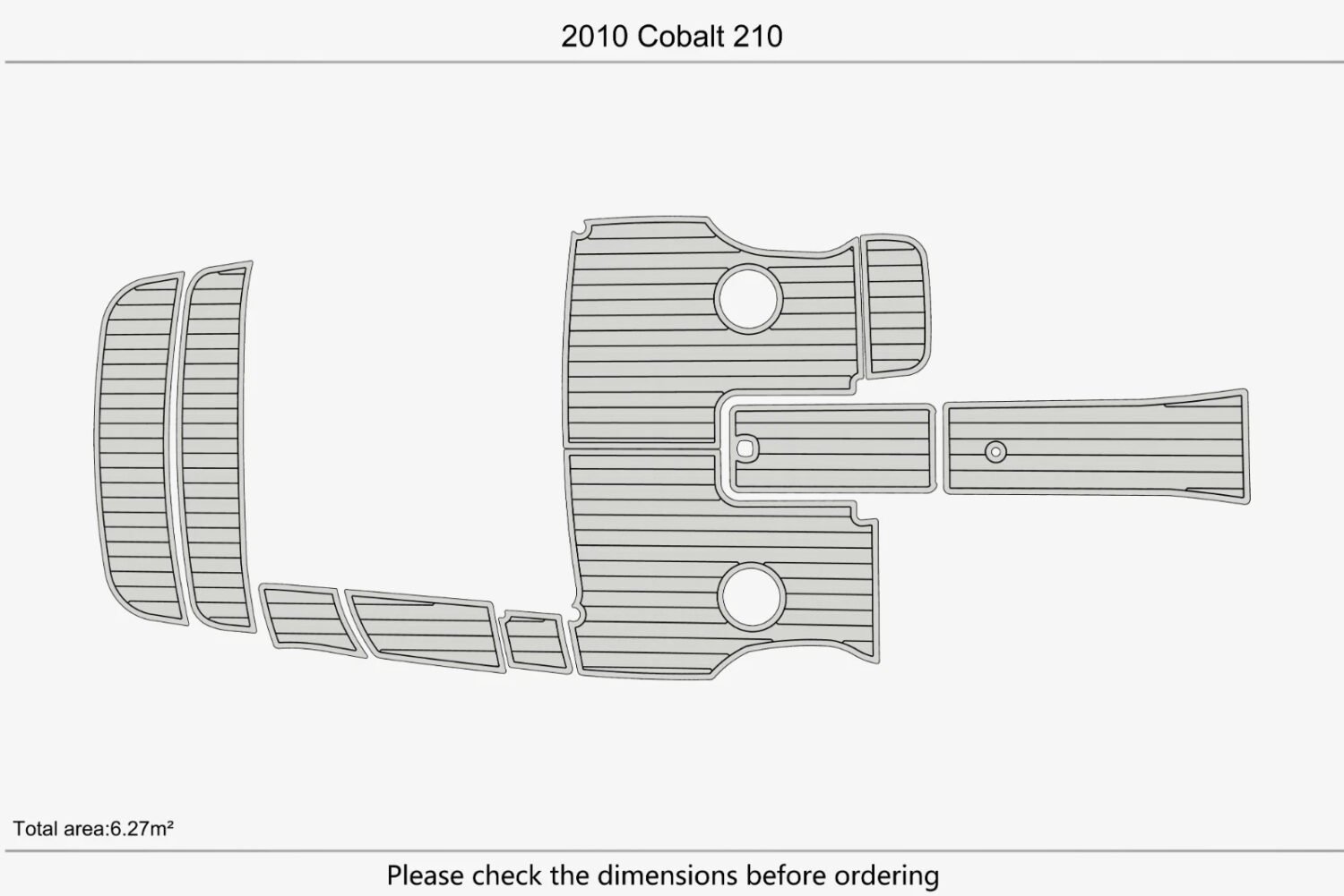 1 Kit EVA foam faux teak marine deck flooring 2010 Cobalt 210