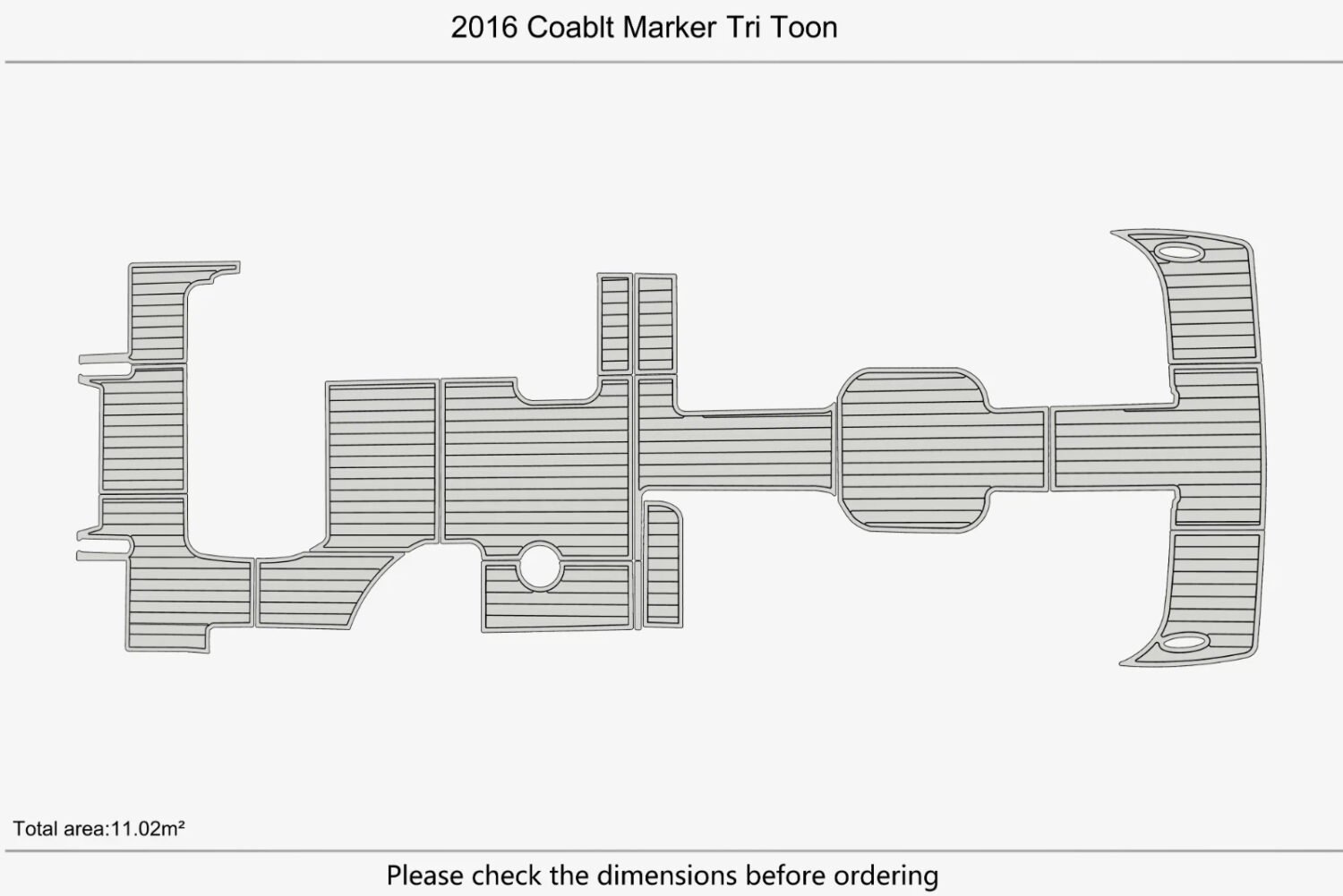 EVA foam faux teak marine deck flooring 2016 Cobalt Marker Tri Toon (2) 1 Kit EVA foam faux teak marine deck flooring 2016 Cobalt Marker Tri Toon