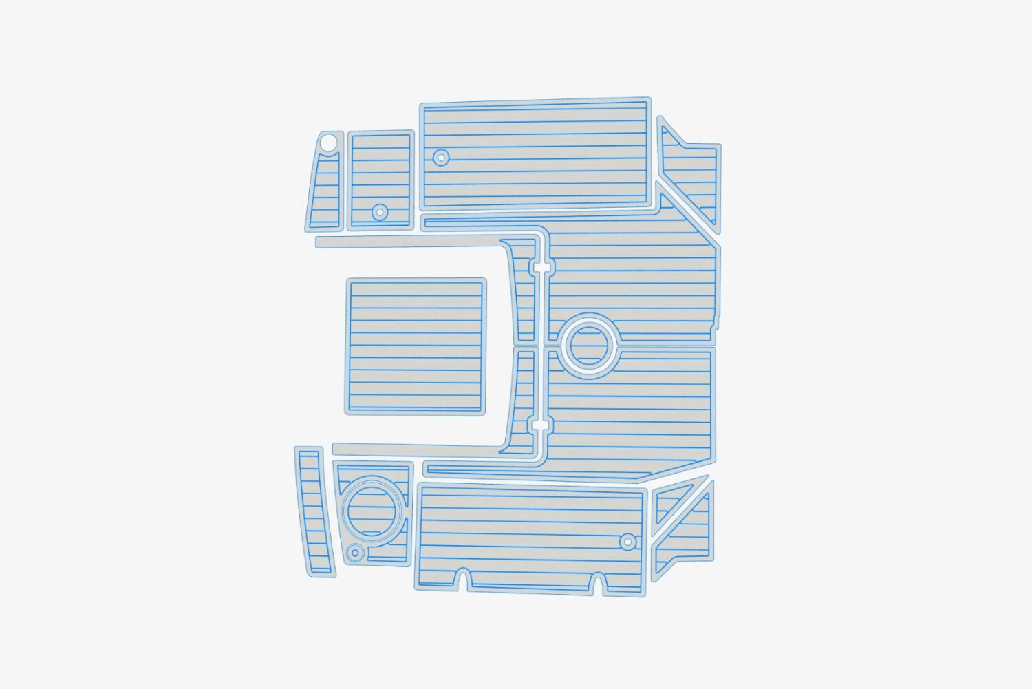 EVA foam faux teak marine deck flooring Bayliner Trophy 2159 Anti-slip (10) 1 Kit EVA foam marine flooring faux teak Bayliner Trophy 2159 Anti-slip