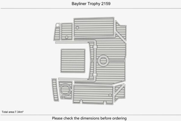 EVA foam faux teak marine deck flooring Bayliner Trophy 2159 Anti-slip (3) 1 Kit EVA foam marine flooring faux teak Bayliner Trophy 2159 Anti-slip