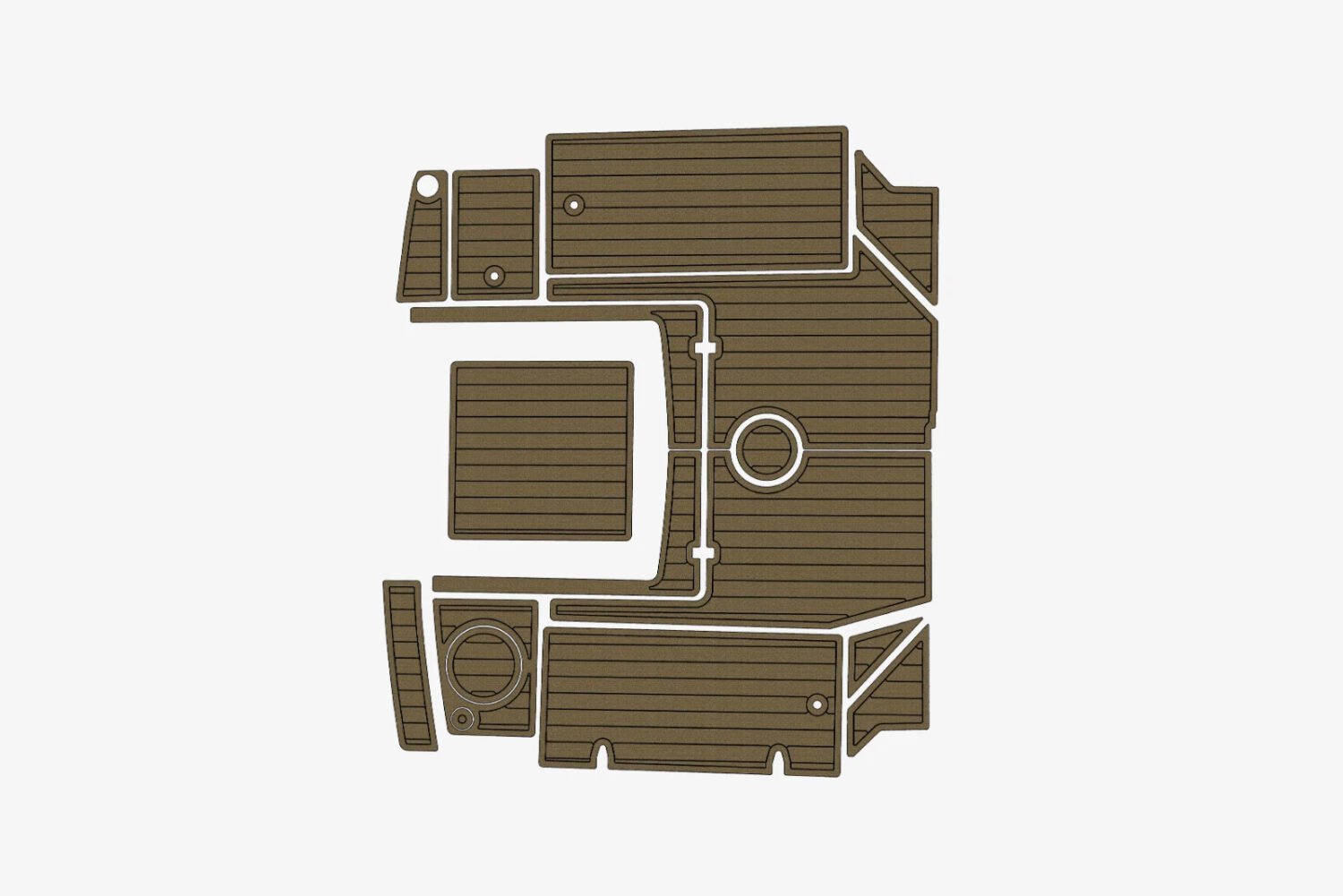 EVA foam faux teak marine deck flooring Bayliner Trophy 2159 Anti-slip (6) 1 Kit EVA foam marine flooring faux teak Bayliner Trophy 2159 Anti-slip