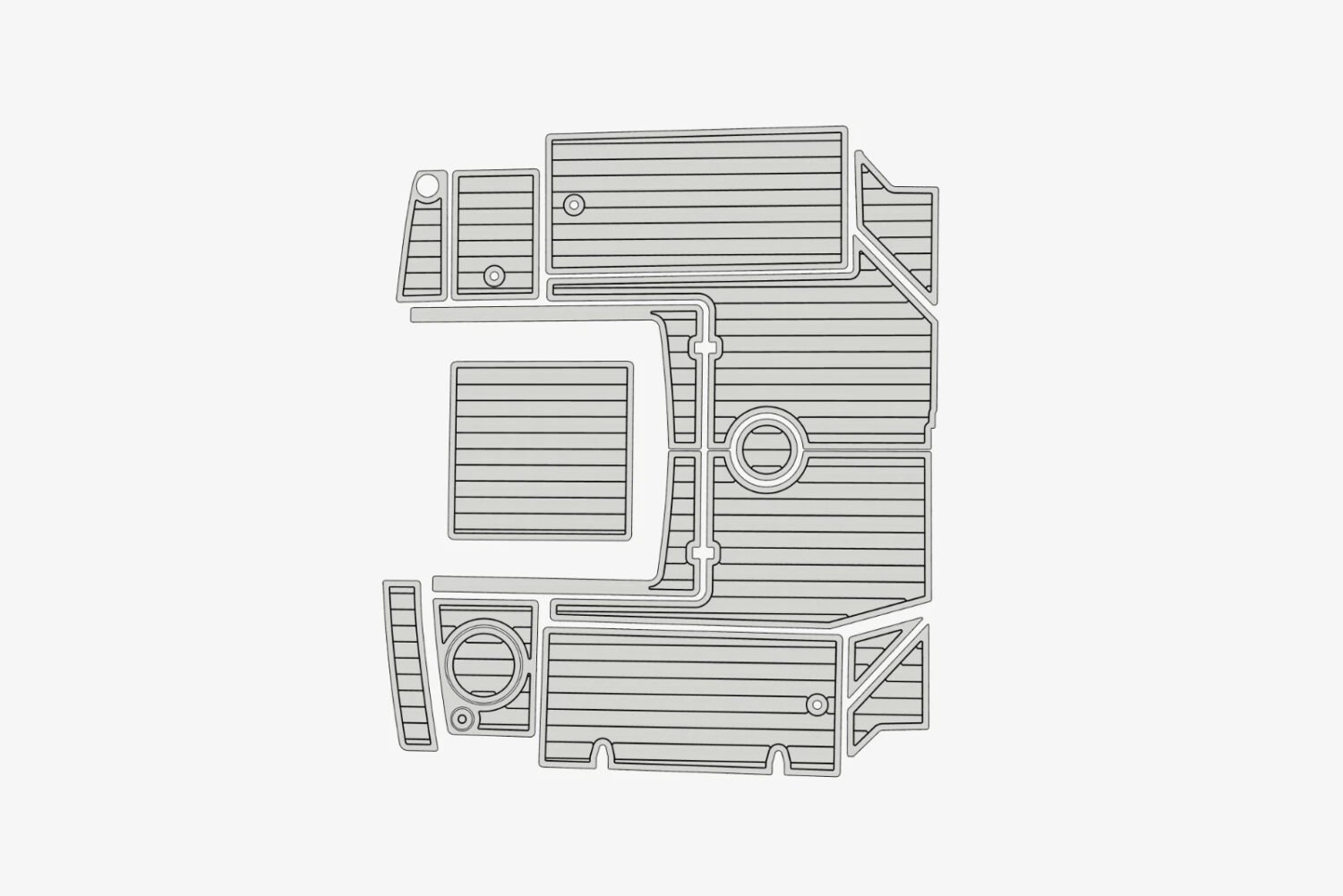 EVA foam faux teak marine deck flooring Bayliner Trophy 2159 Anti-slip (9) 1 Kit EVA foam marine flooring faux teak Bayliner Trophy 2159 Anti-slip