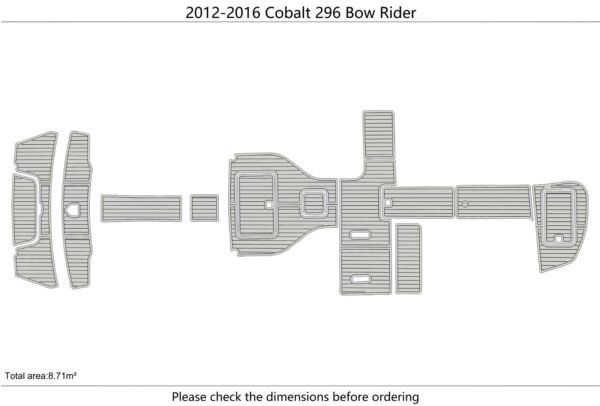 EVA foam flooring 6mm 2012-2016 Cobalt 296 Bow Rider (11) 1 Kit EVA foam flooring 6mm 2012-2016 Cobalt 296 Bow Rider
