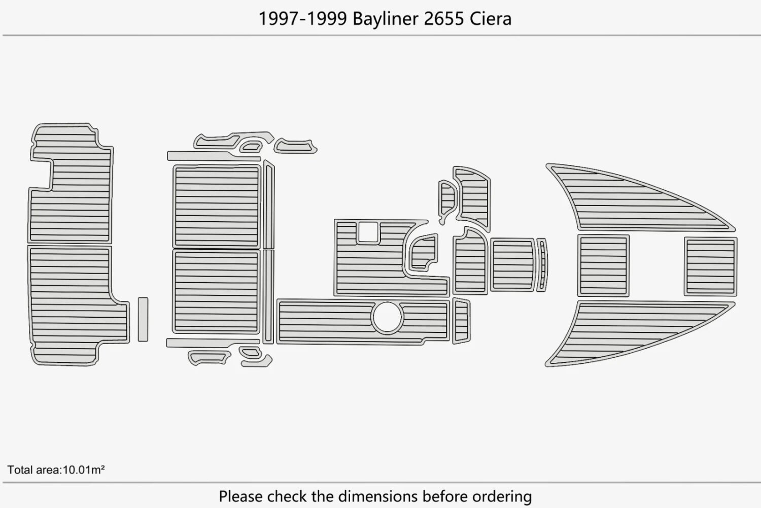 1 Kit EVA foam flooring faux teak 6mm 1997-1999 Bayliner 2655 Ciera