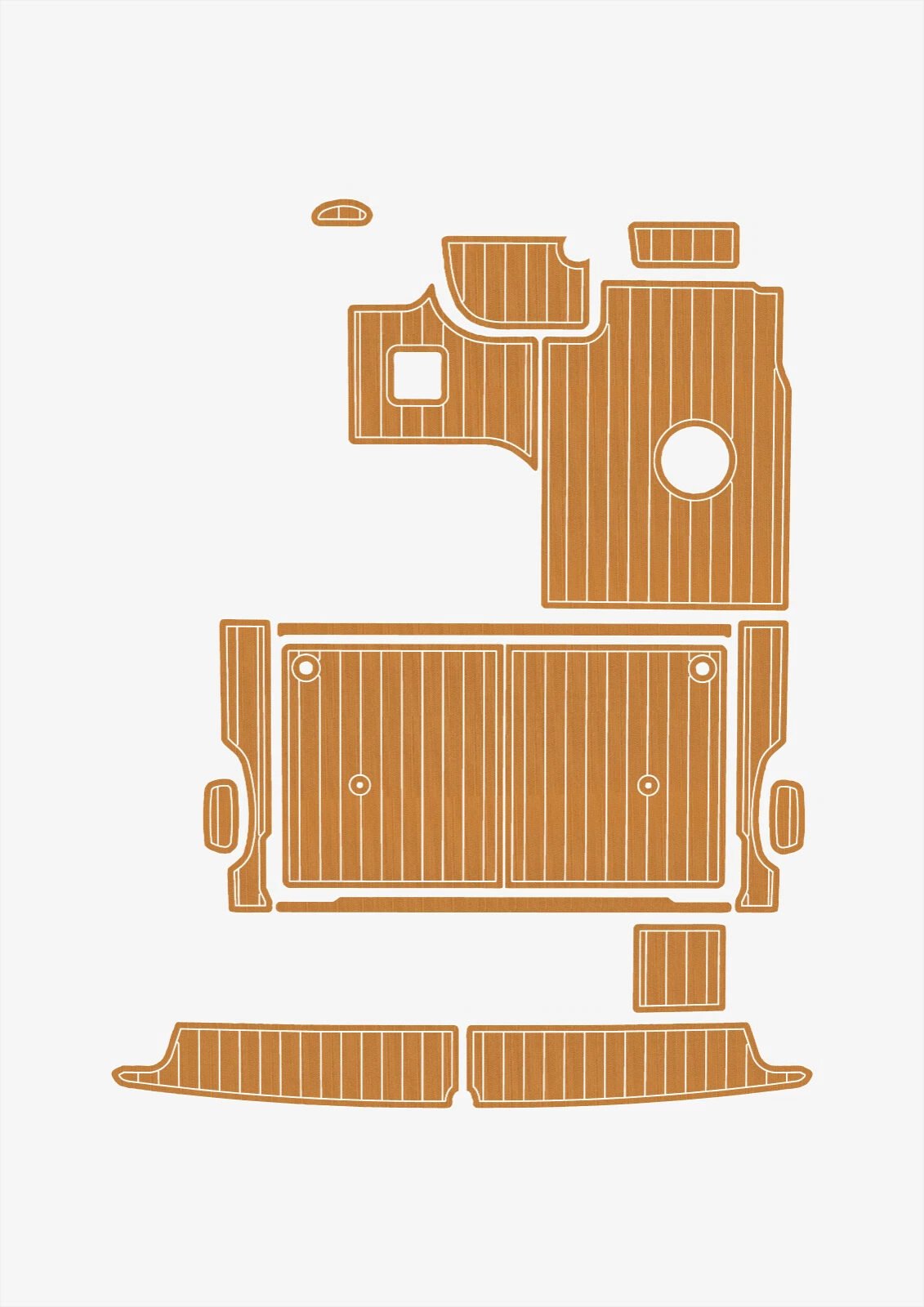 1 Kit EVA foam flooring faux teak 6mm 1997-2002 Bayline 2855