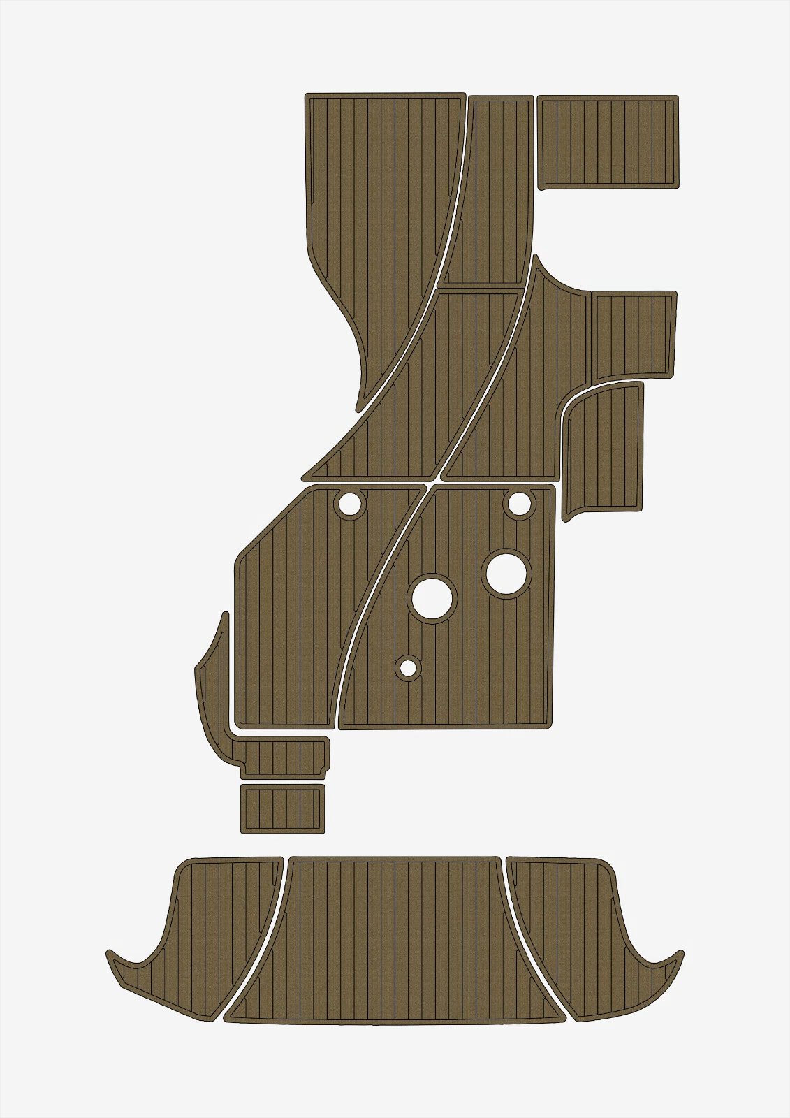 1 Kit EVA foam flooring faux teak 6mm 2008-2009 Bayliner 325