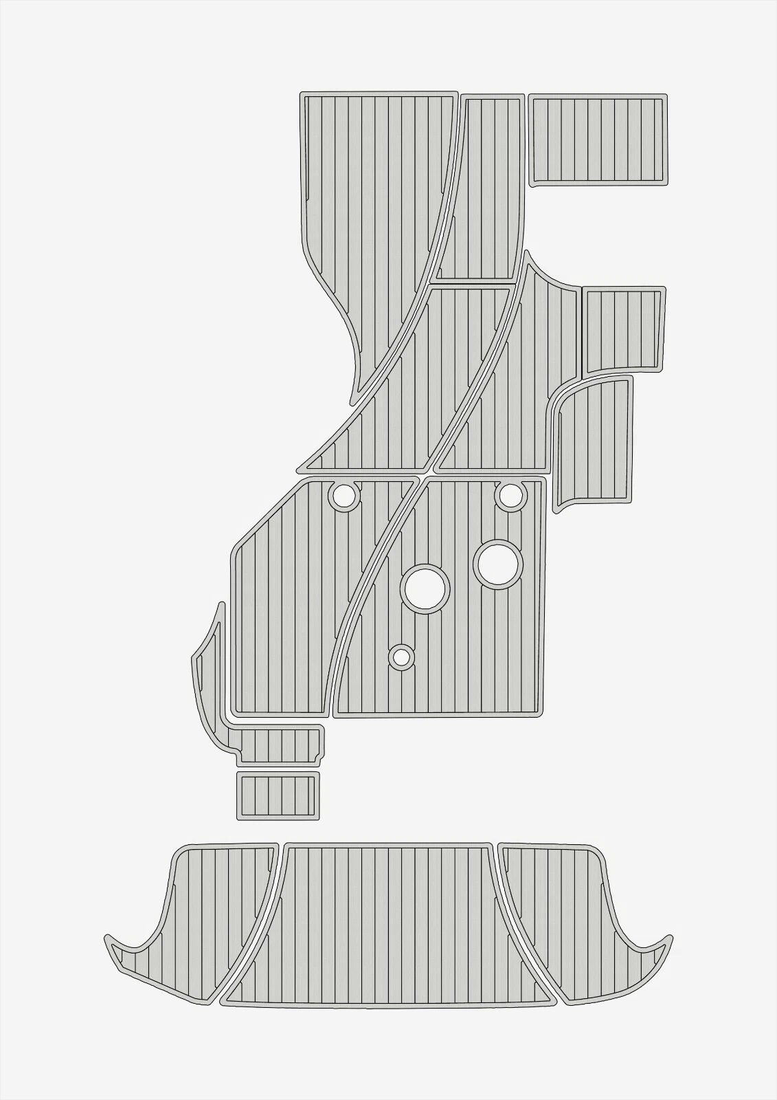 1 Kit EVA foam flooring faux teak 6mm 2008-2009 Bayliner 325