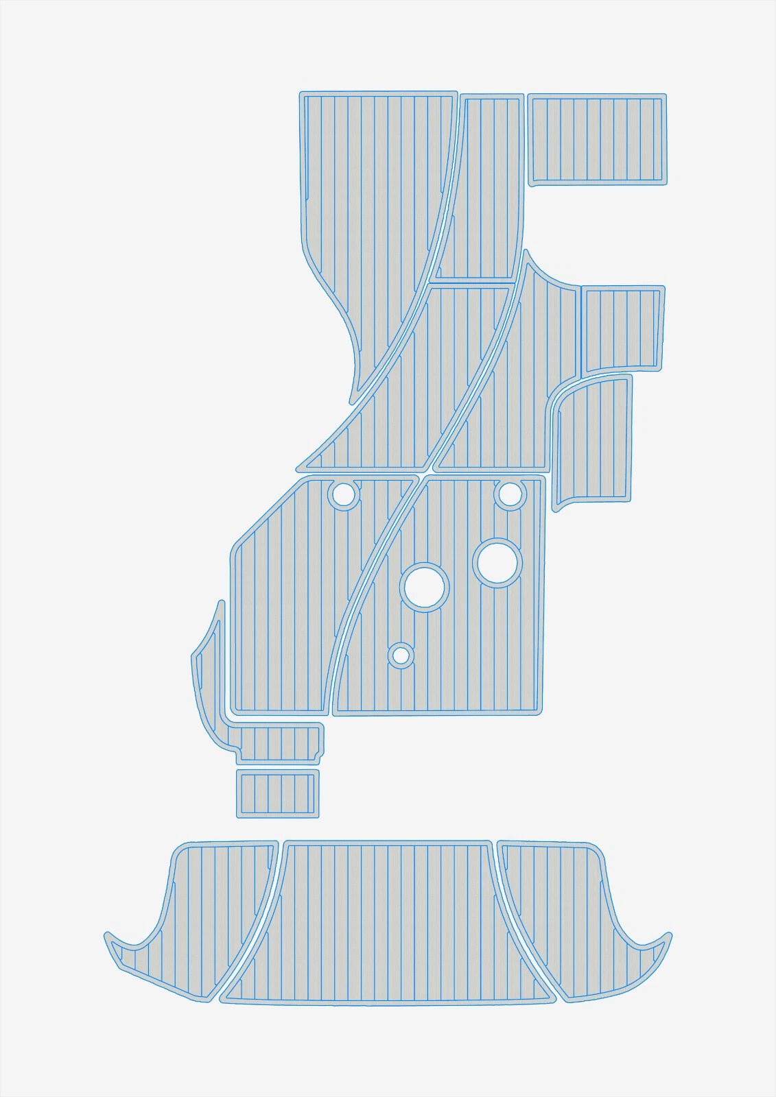 1 Kit EVA foam flooring faux teak 6mm 2008-2009 Bayliner 325