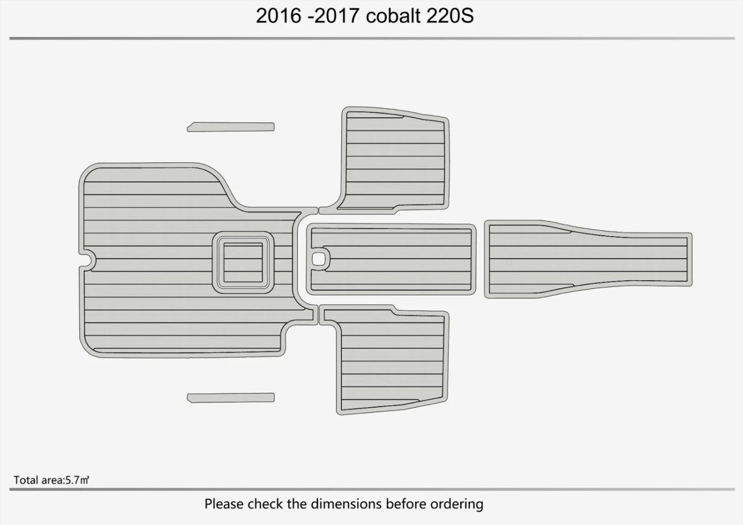 1 Kit EVA foam boat floor 6mm Anti-slip mat 2016-2017 Cobalt 220S