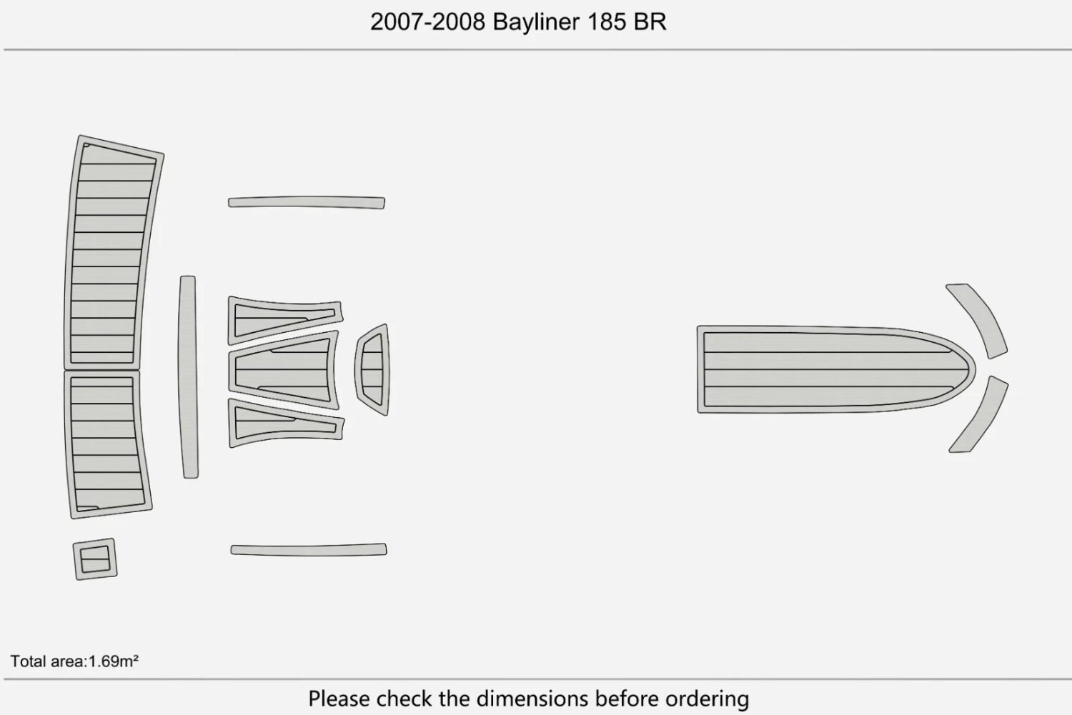 EVA foam flooring marine deck Anti-slip 2007-2008 Bayliner 185 BR (3) 1 Kit EVA foam flooring marine deck Anti-slip 2007-2008 Bayliner 185 BR