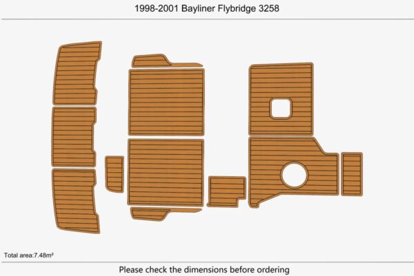 EVA foam marine deck flooring 1998-2001 Bayliner 3258 Flybridge (2) 1 Kit EVA foam marine deck flooring 1998-2001 Bayliner 3258 Flybridge