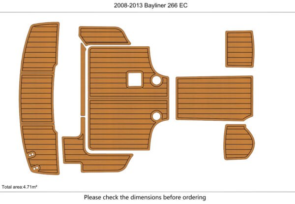EVA foam marine deck flooring Anti-slip 2008-2013 Bayliner 266 EC (2) 1 Kit EVA foam marine deck flooring Anti-slip 2008-2013 Bayliner 266 EC