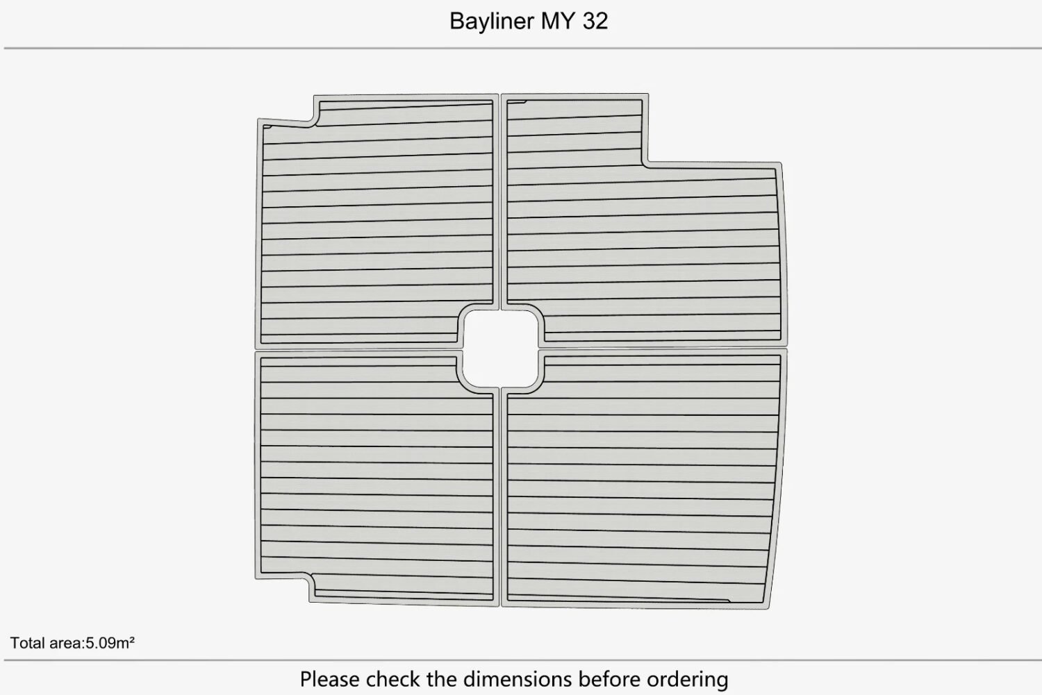 EVA foam marine deck flooring Bayliner MY 32 Anti-slip (3) 1 Kit EVA foam marine deck flooring Bayliner MY 32 Anti-slip