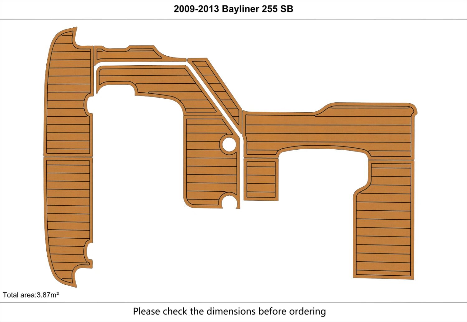EVA foam marine flooring 6mm 2009-2013 Bayliner 255 (2) 1 Kit EVA foam marine flooring 6mm 2009-2013 Bayliner 255