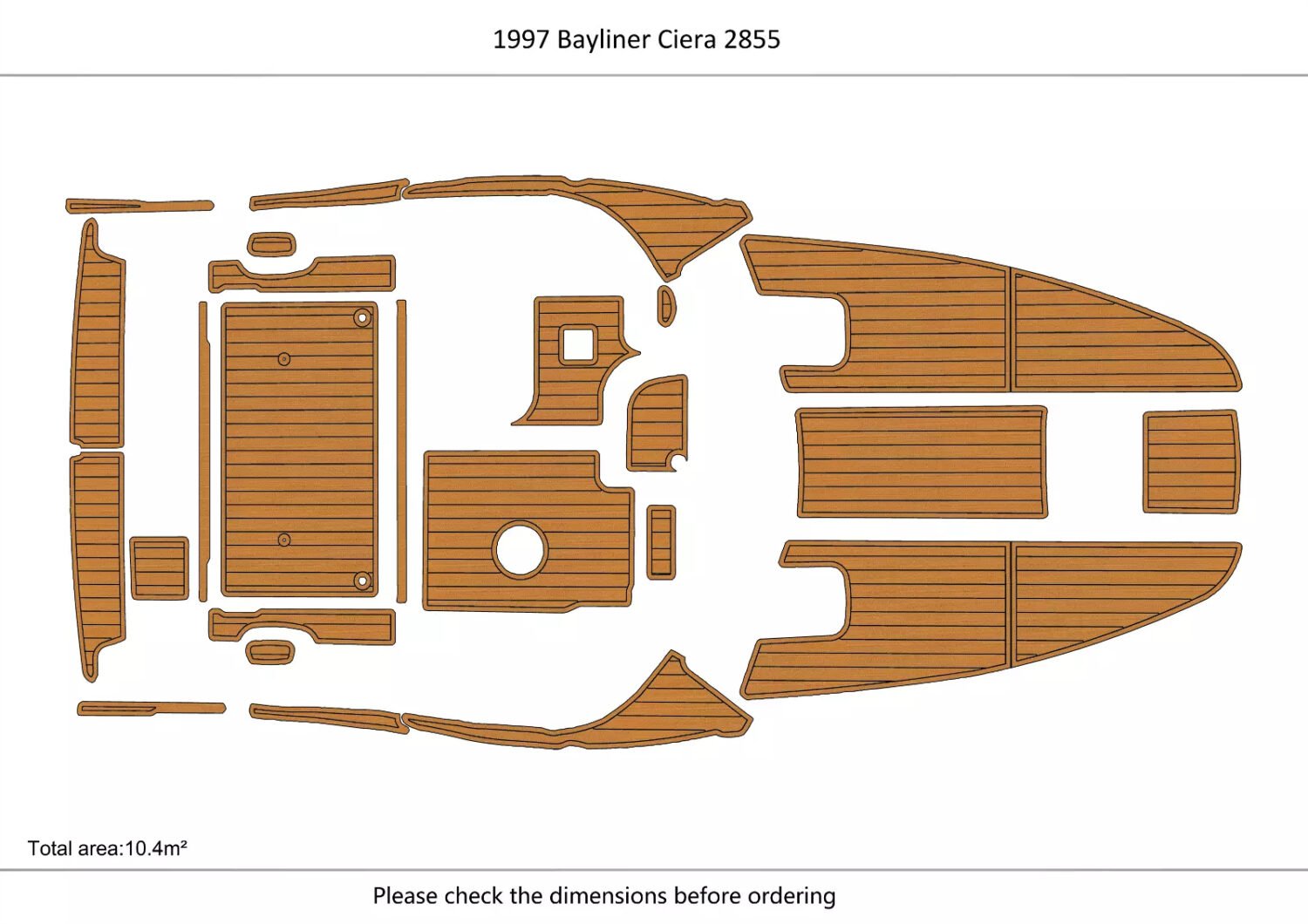 1 Kit EVA foam marine flooring faux Teak 1997-1999 Bayliner Ciera 2855