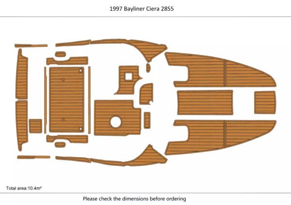EVA foam marine flooring faux Teak 1997-1999 Bayliner Ciera 2855 (10) 1 Kit EVA foam marine flooring faux Teak 1997-1999 Bayliner Ciera 2855