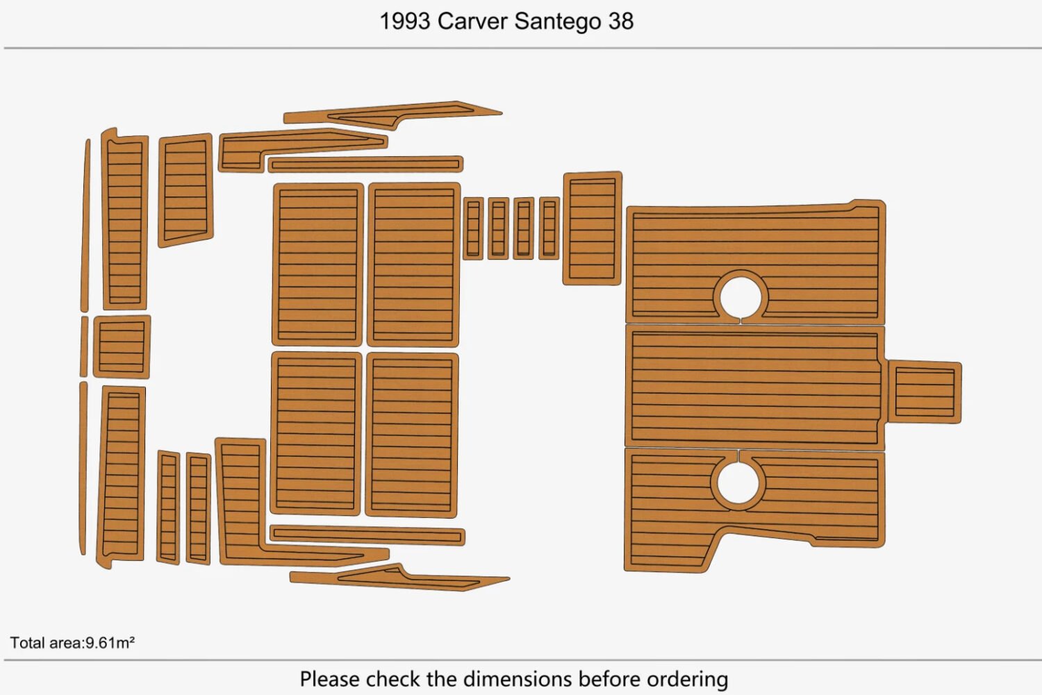 1 Kit EVA Foam marine flooring 1993 Carver Santego 38 (2) 1 Kit EVA Foam marine flooring 1993 Carver Santego 38