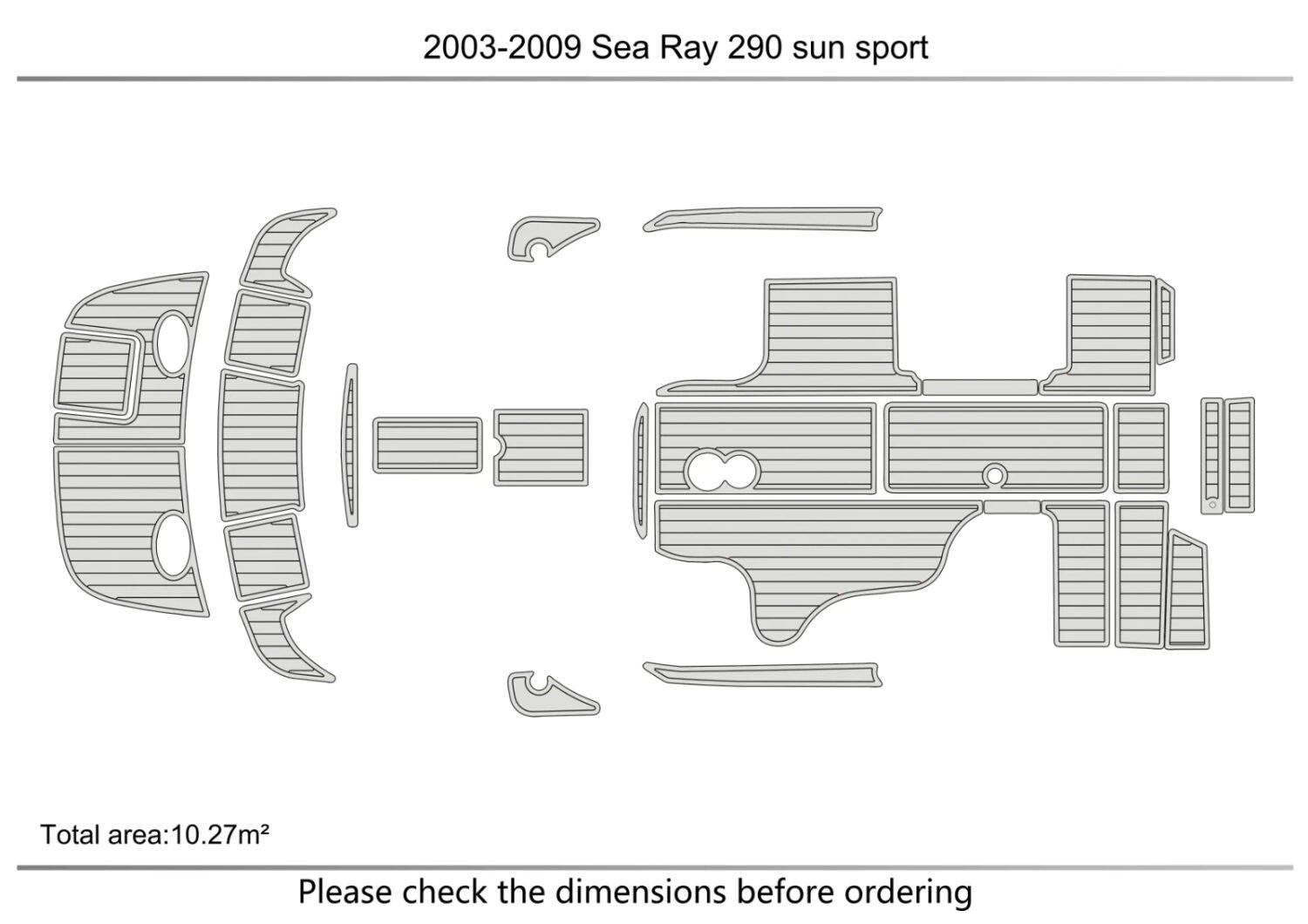 1 Kit EVA Foam Boat flooring 2003-2009 Sea Ray 290 Sun Sport