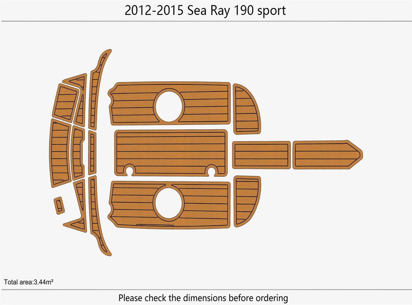 EVA Foam Boat flooring 2012-2015 Sea Ray 190 (1) 1 Kit EVA Foam Boat flooring 2012-2015 Sea Ray 190